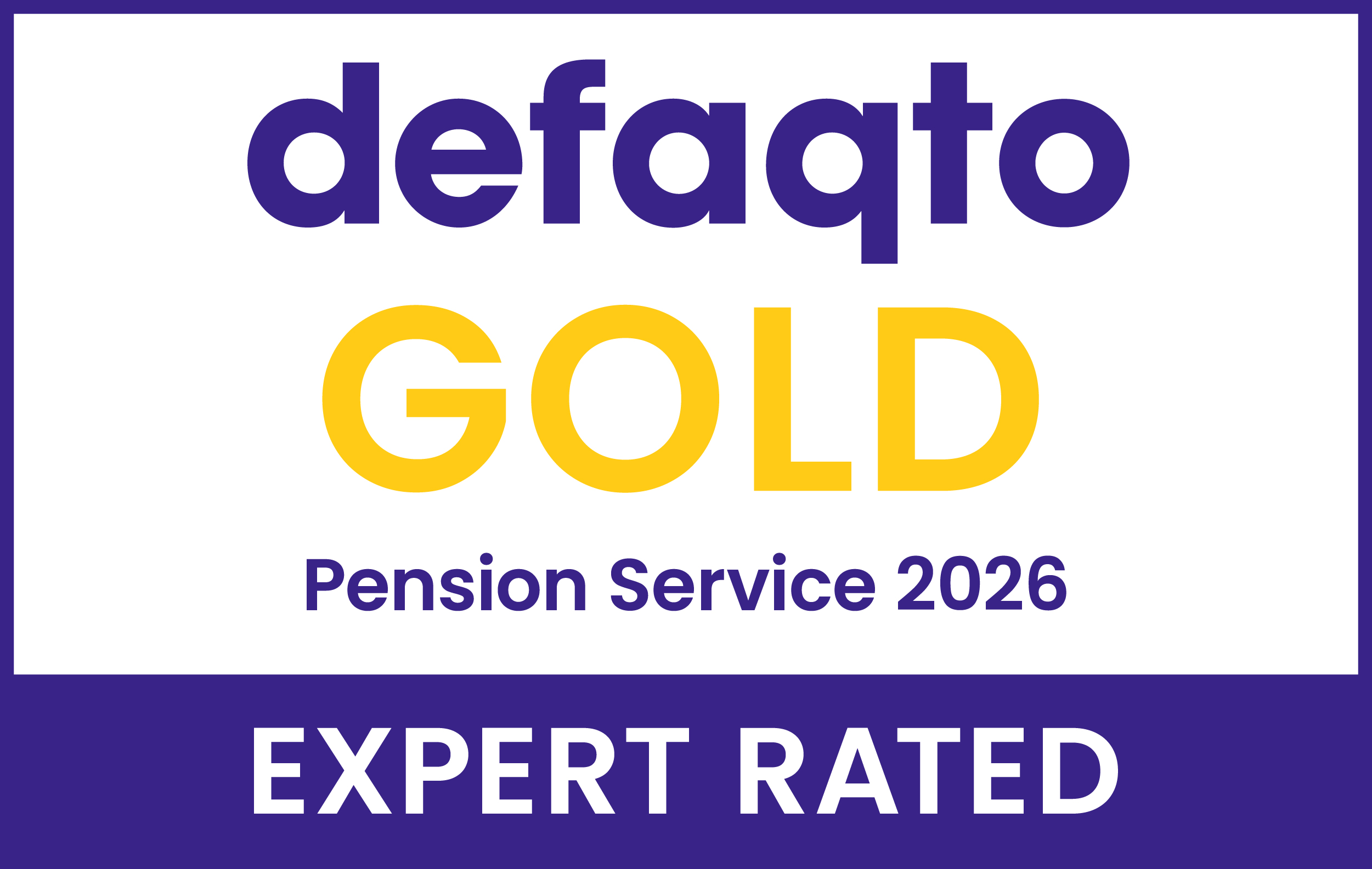 defaqto Gold Pension Service 2026 Expert Rated